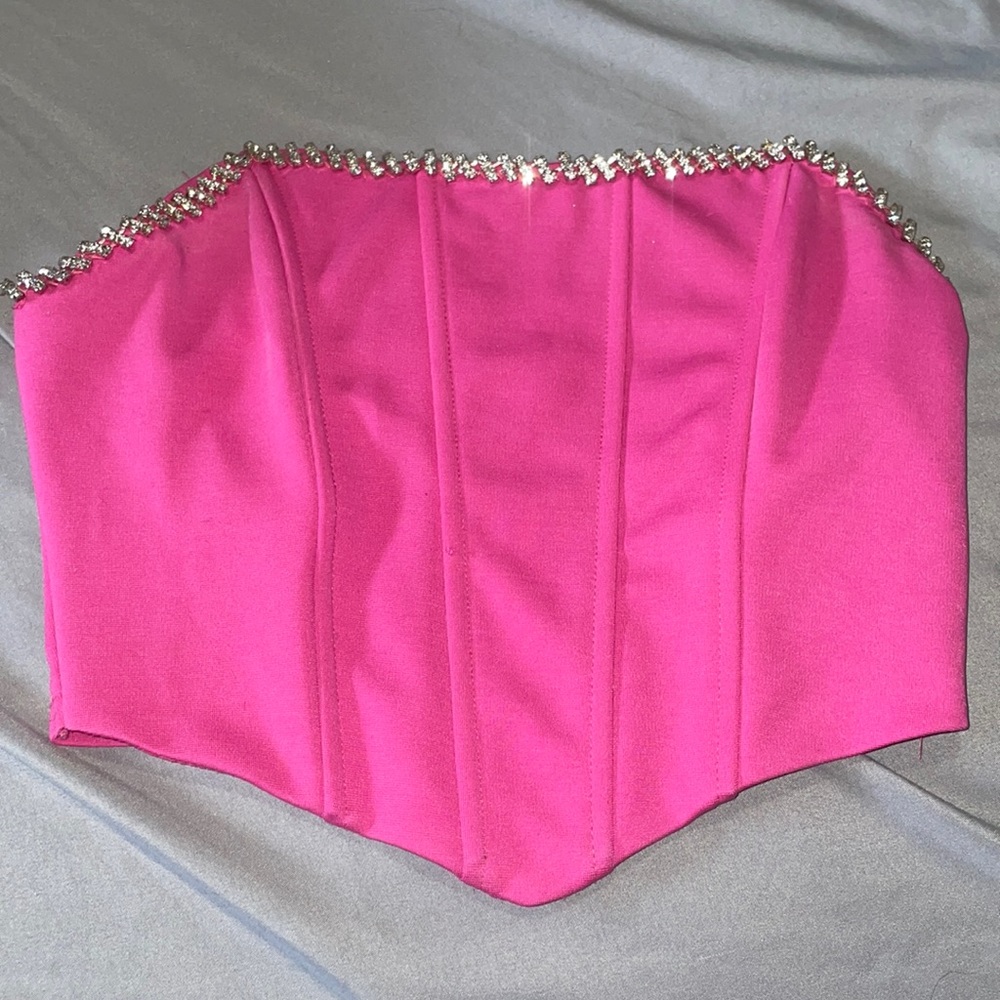 Pink diamond line corset top